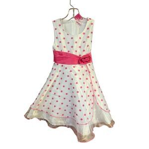 Sunboree Girls polkadot Sleeveless Dress Sz 4/5 NWT